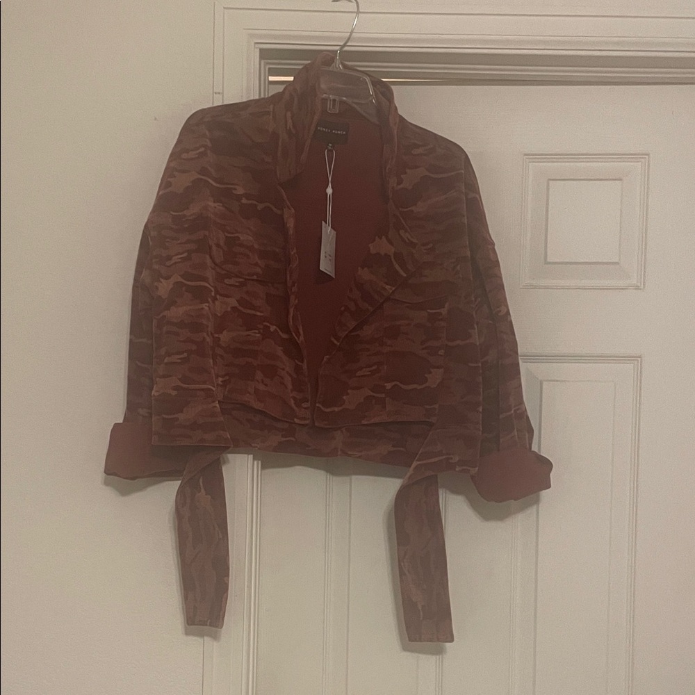 Honey Punch Brown Camouflage Bomber Jacket